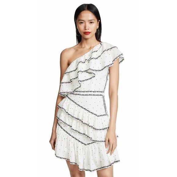 NEW LOVE SAM BLACK ROSE ONE SHOULDER MINI DRESS - Picture 6 of 6